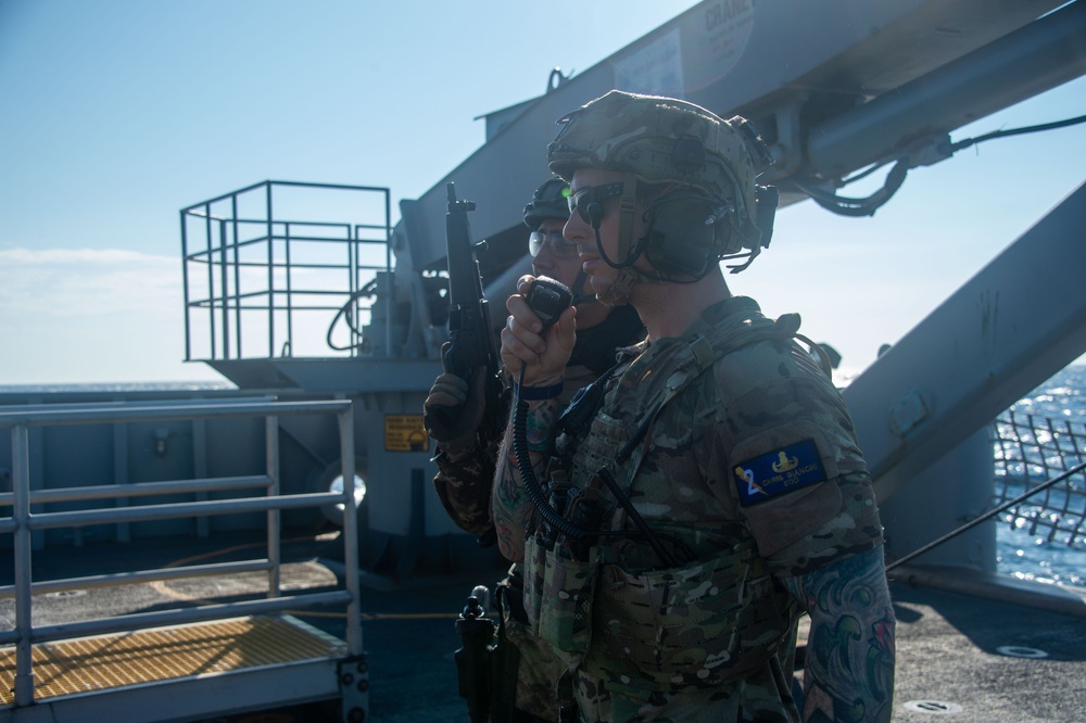 U.S. Navy Sailors Conduct VBSS with Italian Partners