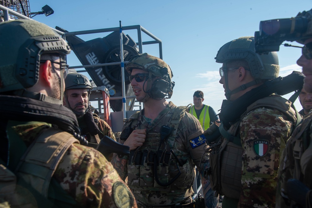 U.S. Navy Sailors Conduct VBSS with Italian Partners