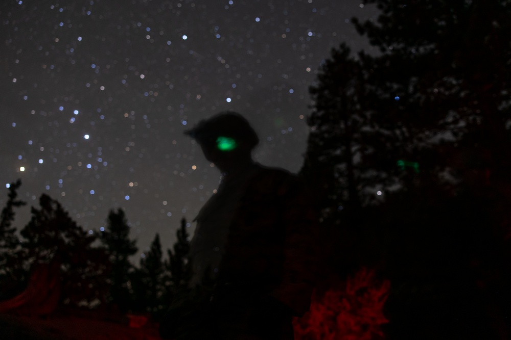 U.S. Marines with 4th Marine Division conduct rappelling training during Mountain Exercise 4-23