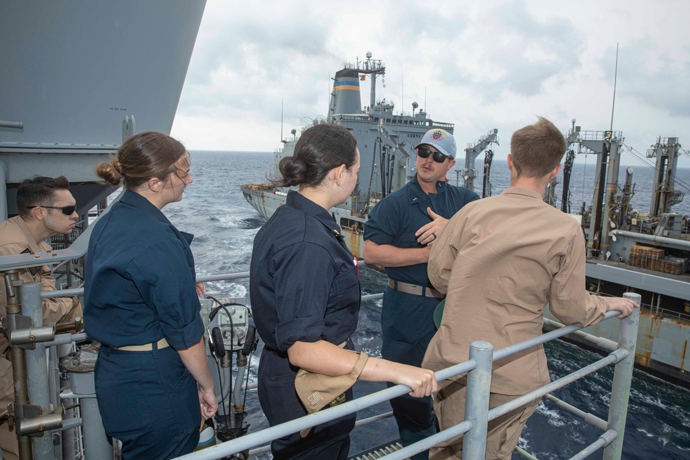 USS Normandy Conducts a Replenishment-at-Sea