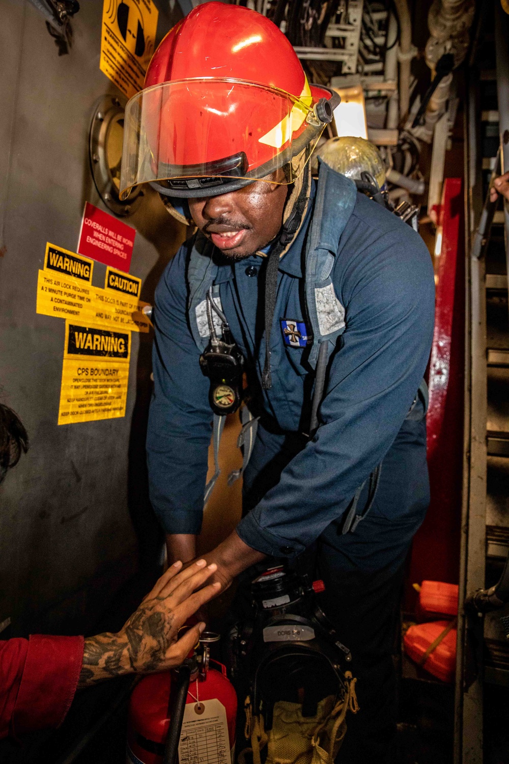 USS McFaul Conducts a Main Space Fire Drill