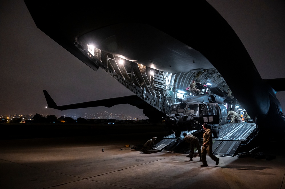 C-17 Globemaster lands at Las Palmas Air Base, Peru