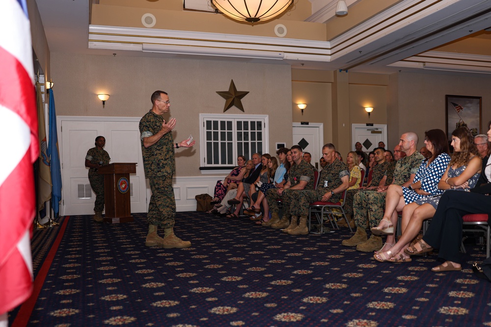 The Clubs of Quantico host the Marine Corps Cyberspace Operations Group change of command ceremony