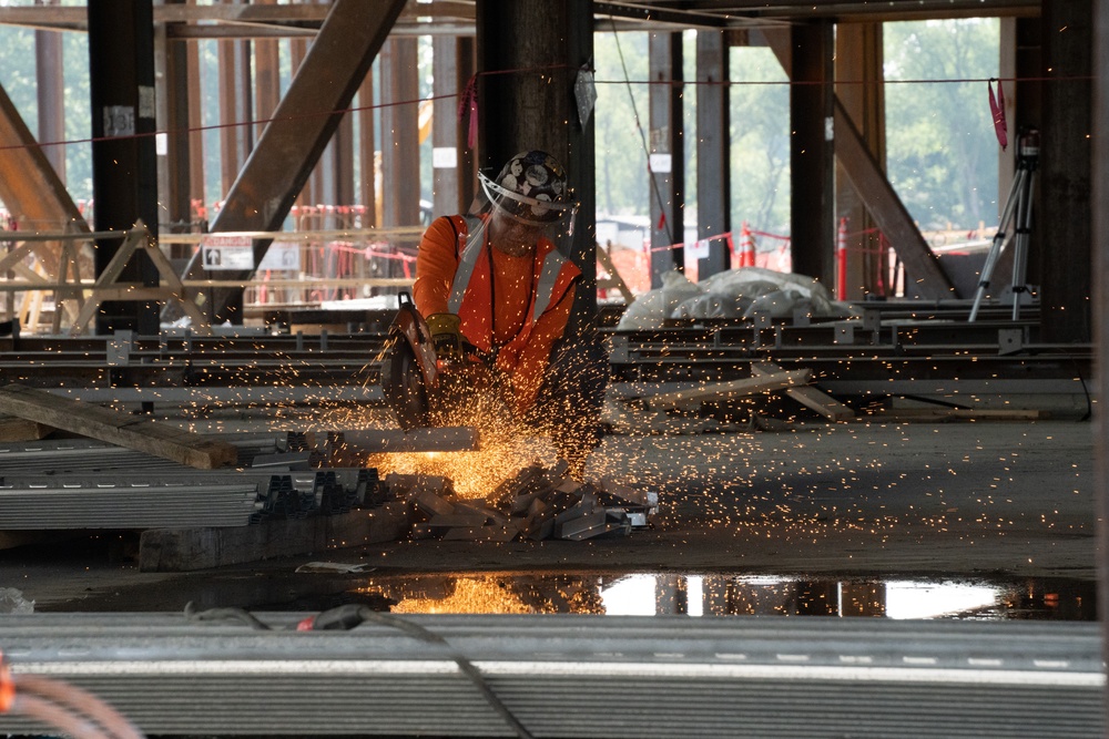 Construction continues on the site of the Louisville VA Medical Center July 5