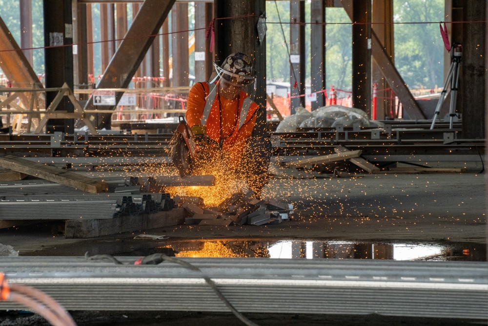 Construction continues on the site of the Louisville VA Medical Center July 5