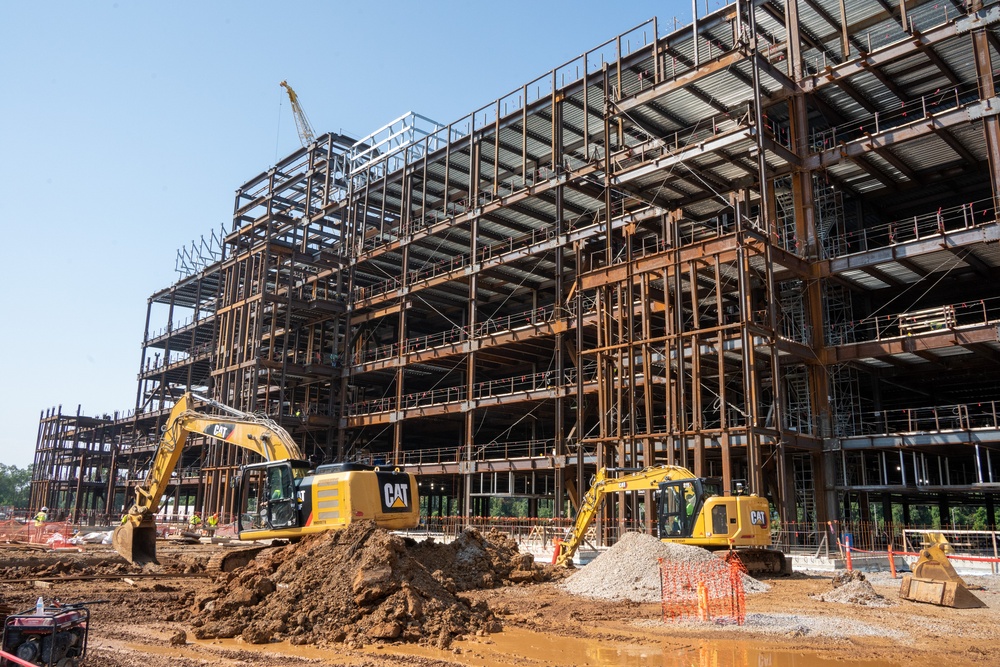 Construction continues on the site of the Louisville VA Medical Center July 5