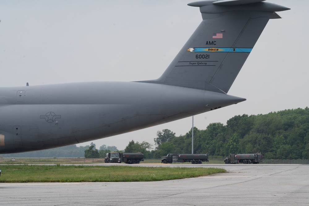 Dover AFB performs first C-5M Super Galaxy wet wing defuel