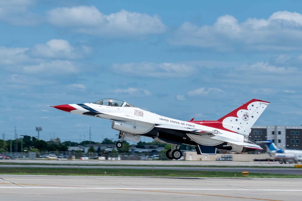 Thunderbird #6 takes off after fuel stop