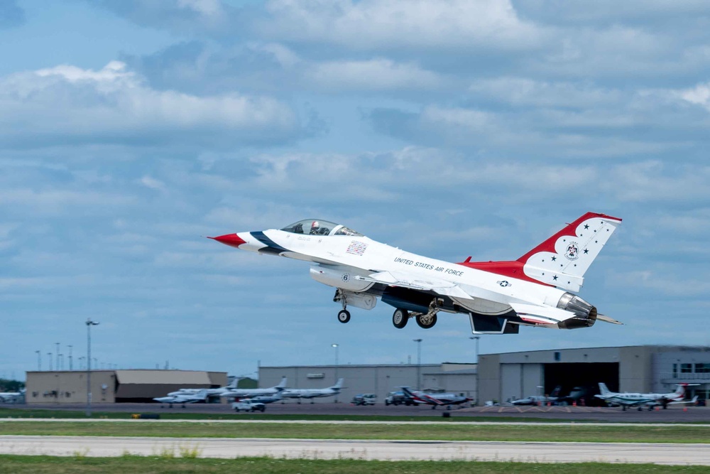 Thunderbird #6 takes off after fuel stop