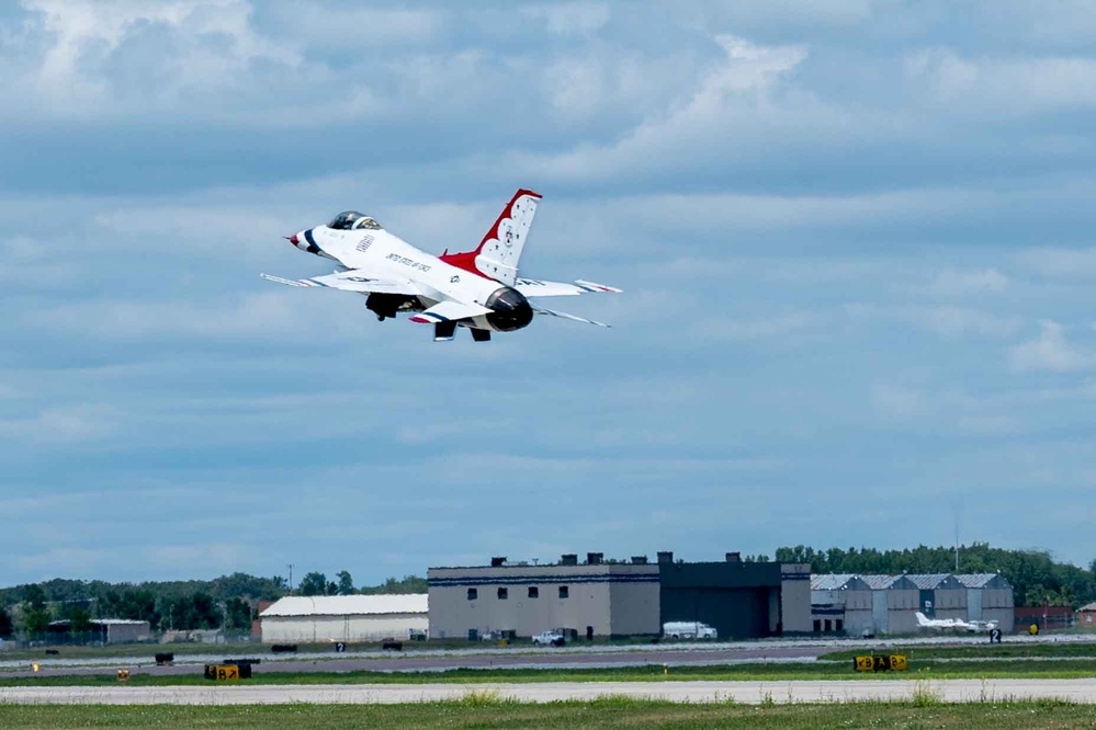 Thunderbird #6 takes off after fuel stop