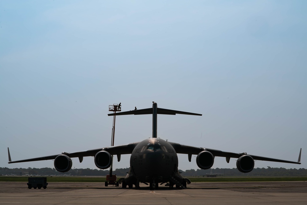 Team Charleston Maintainers prepare C-17 for Mobility Guardian 2023