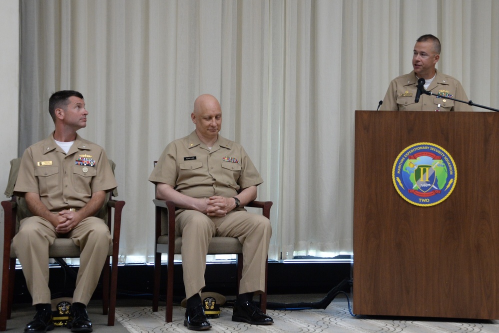 Maritime Expeditionary Security Squadron TWO Holds a Change of Command Ceremony