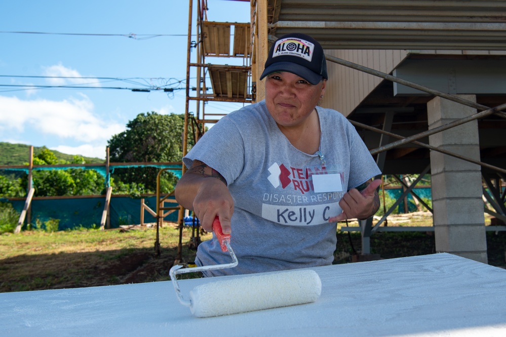 Sailors assigned to Pacific Missile Range Facility (PMRF) Work with Habitat for Humanity During a Team Rubicon Event.