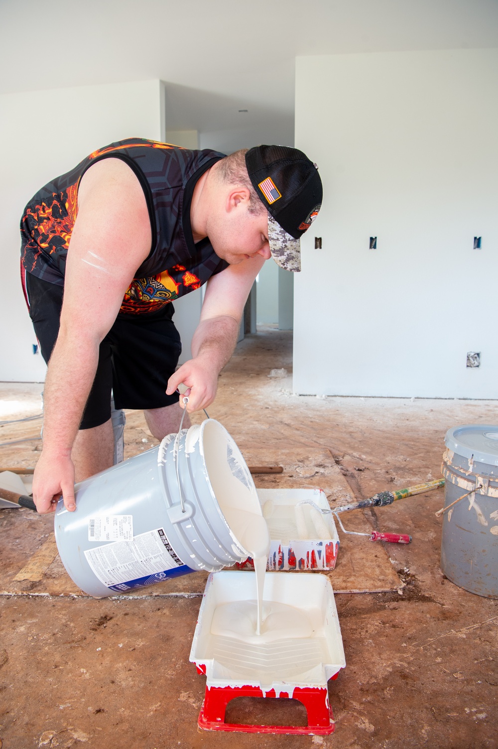 Sailors assigned to Pacific Missile Range Facility (PMRF) Work with Habitat for Humanity During a Team Rubicon Event.