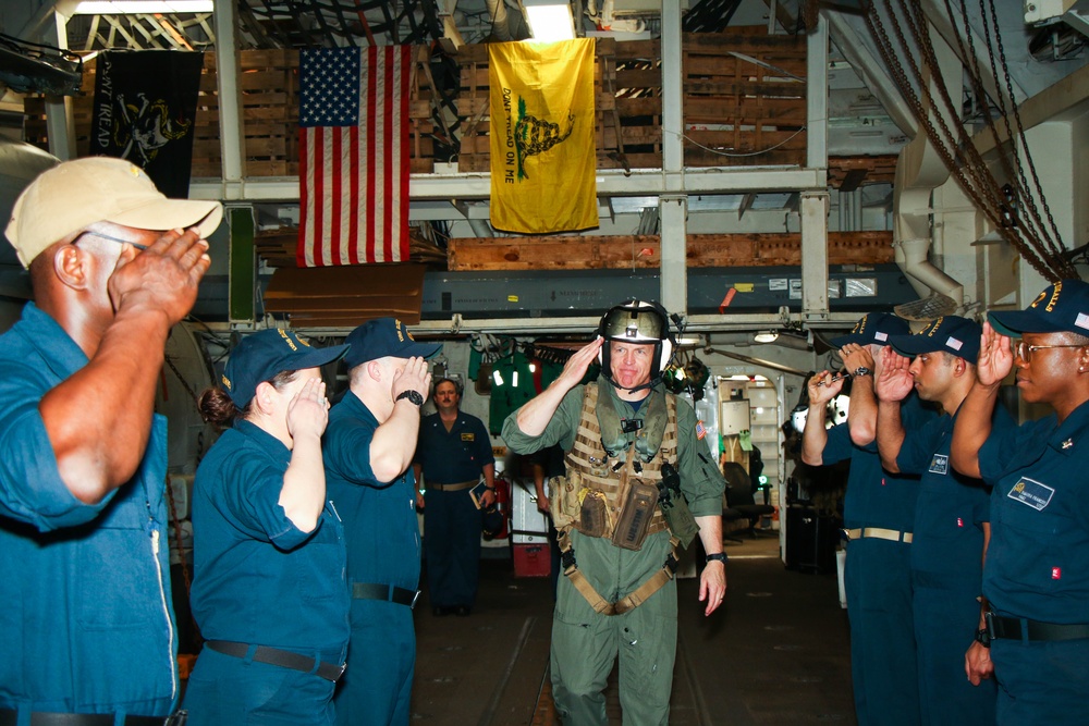 Rear Admiral Pat Hannifin Visits USS Robert Smalls (CG 62)