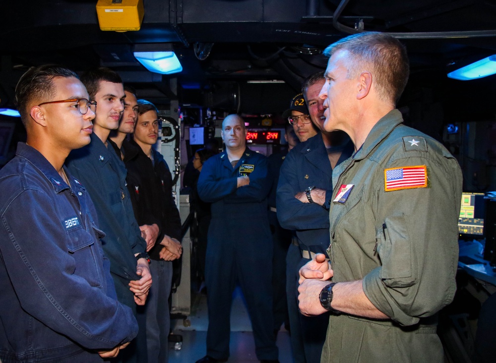 Rear Admiral Pat Hannifin Visits USS Robert Smalls (CG 62)