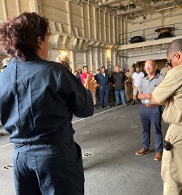 MSCEURAF VISITS USNS MEDGAR EVERS DURING MAINTENANCE PERIOD