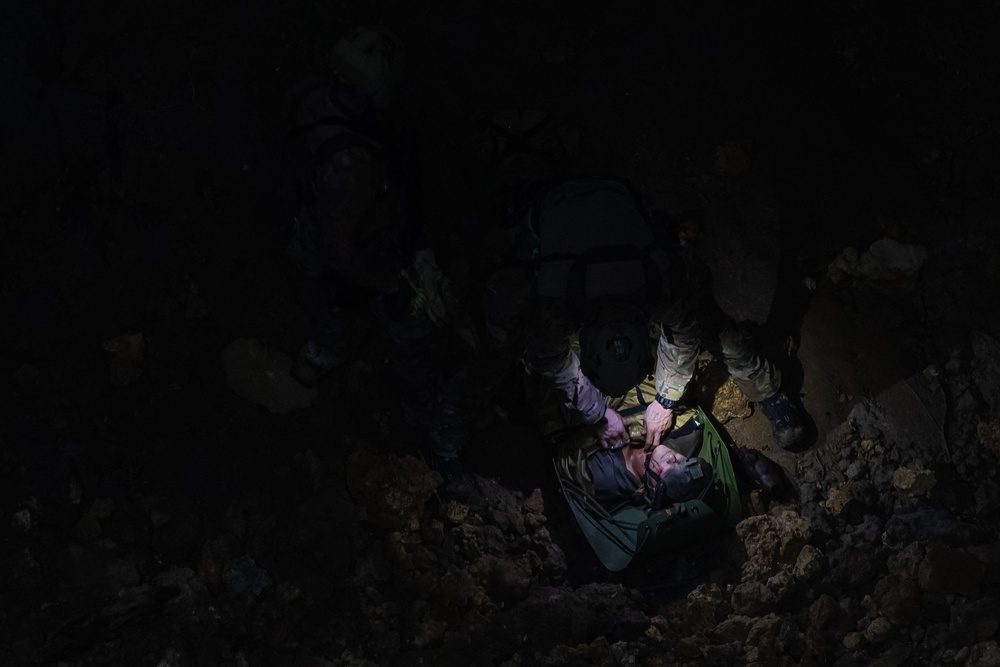 320th Special Tactics Squadron cave rescue training