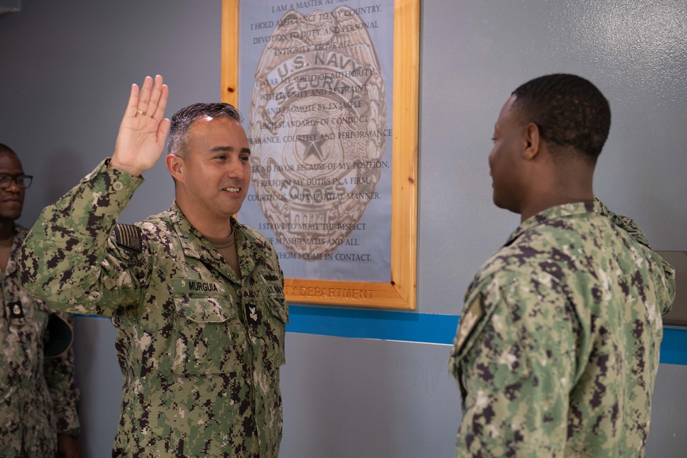 LS1 Murguia Reenlists at NSA Souda Bay