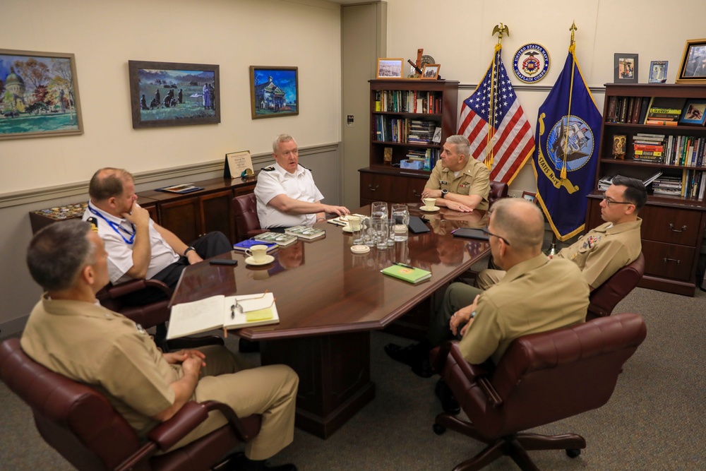 U.S. Navy Chief of Chaplains, RADM Gregory N. Todd Meets with The Venerable Andrew Hillier, Royal Navy, Chaplain of the Fleet and Honorary Chaplain to His Majesty King Charles III