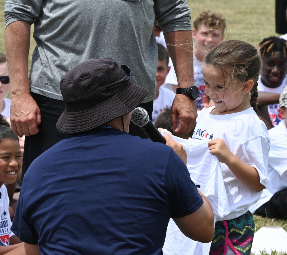 NFL Pro Camp runs drills with Department of Defense dependents