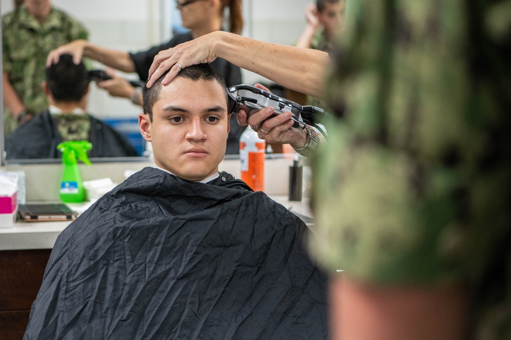 Recruits Receive Haircuts