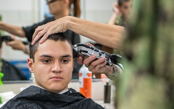 Recruits Receive Haircuts