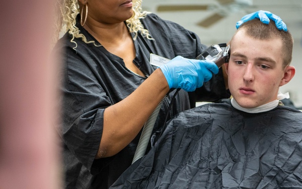 Recruits Receive Haircuts