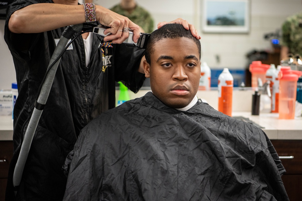 Recruits Receive Haircuts