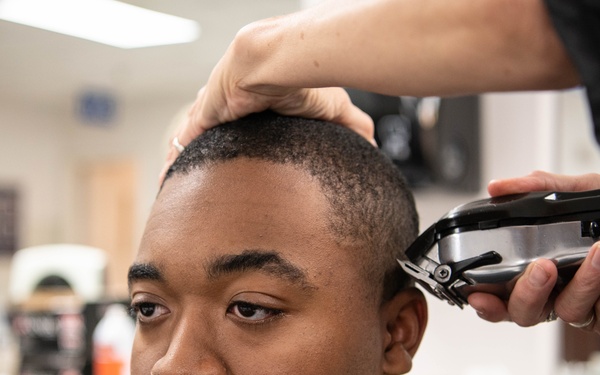 Recruits Receive Haircuts