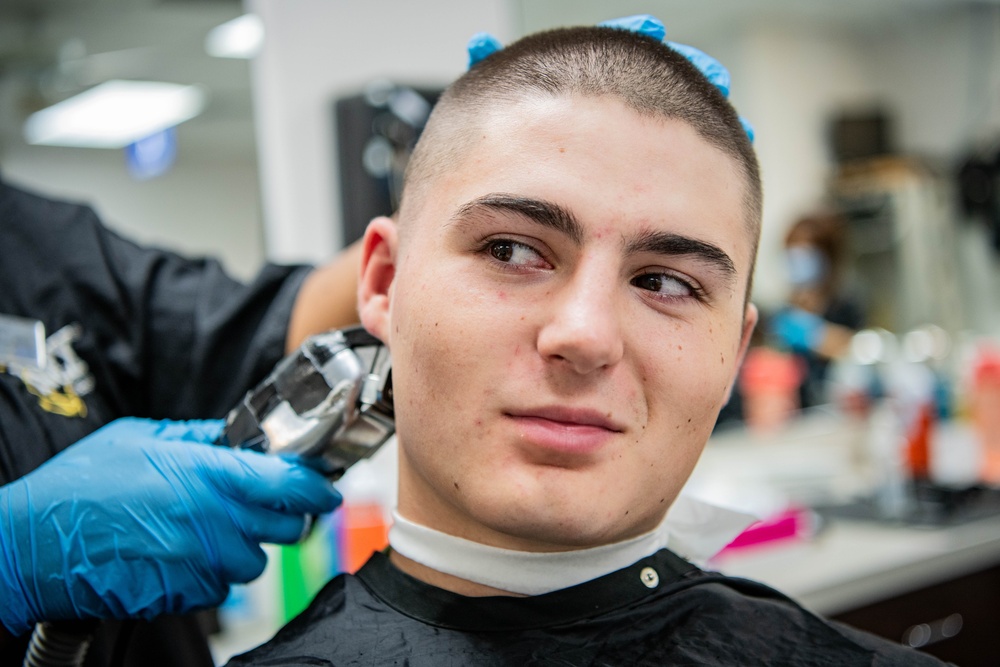 Recruits Receive Haircuts