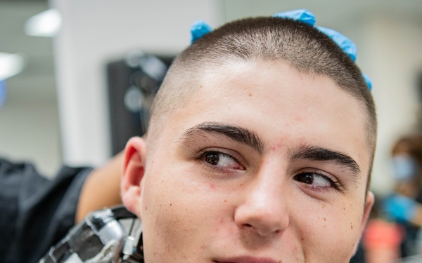 Recruits Receive Haircuts