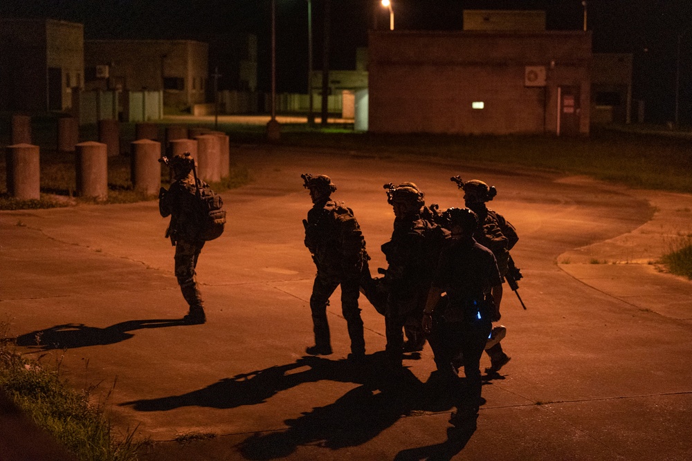 French soldiers conduct a direct action raid during Exercise Raven