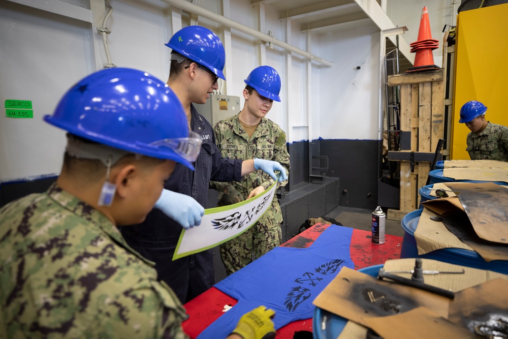 DVIDS - Images - Flight Deck Jersey Stencil [Image 7 of 15]