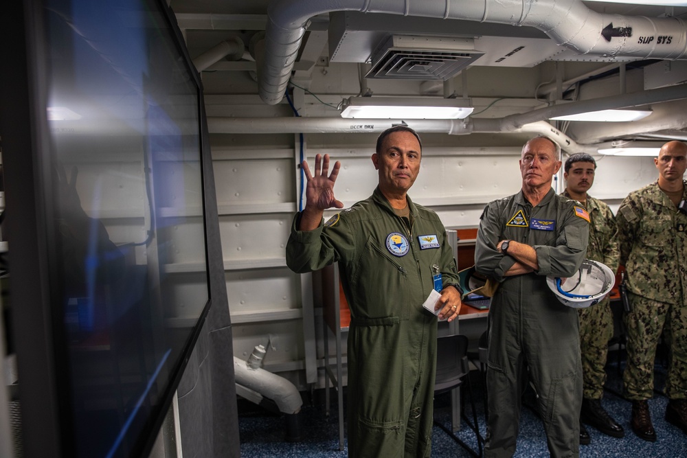 Vice Admiral Whitesell observes MRTS aboard USS Abraham Lincoln