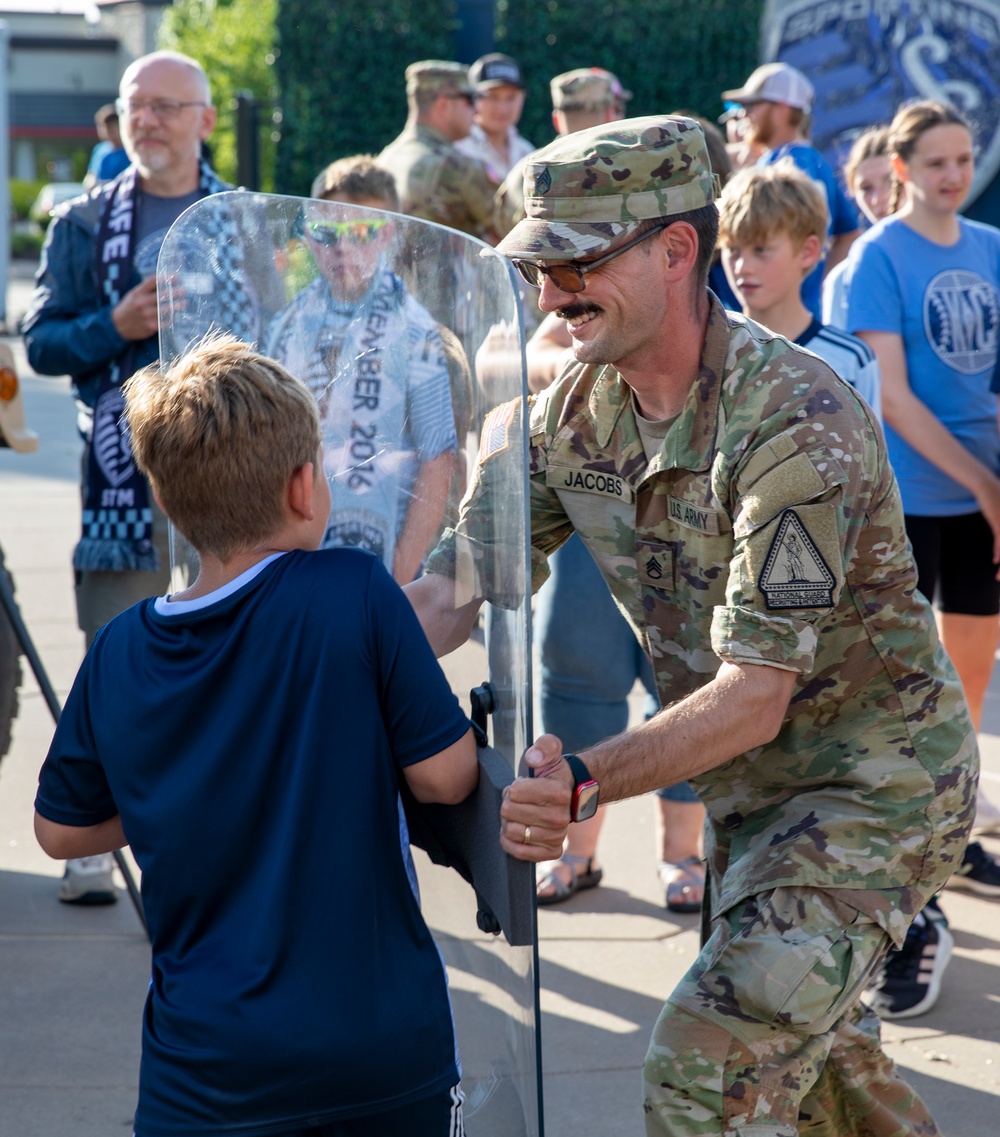 1st Infantry Division, Kansas National Guard show Kansas pride at Sporting KC game