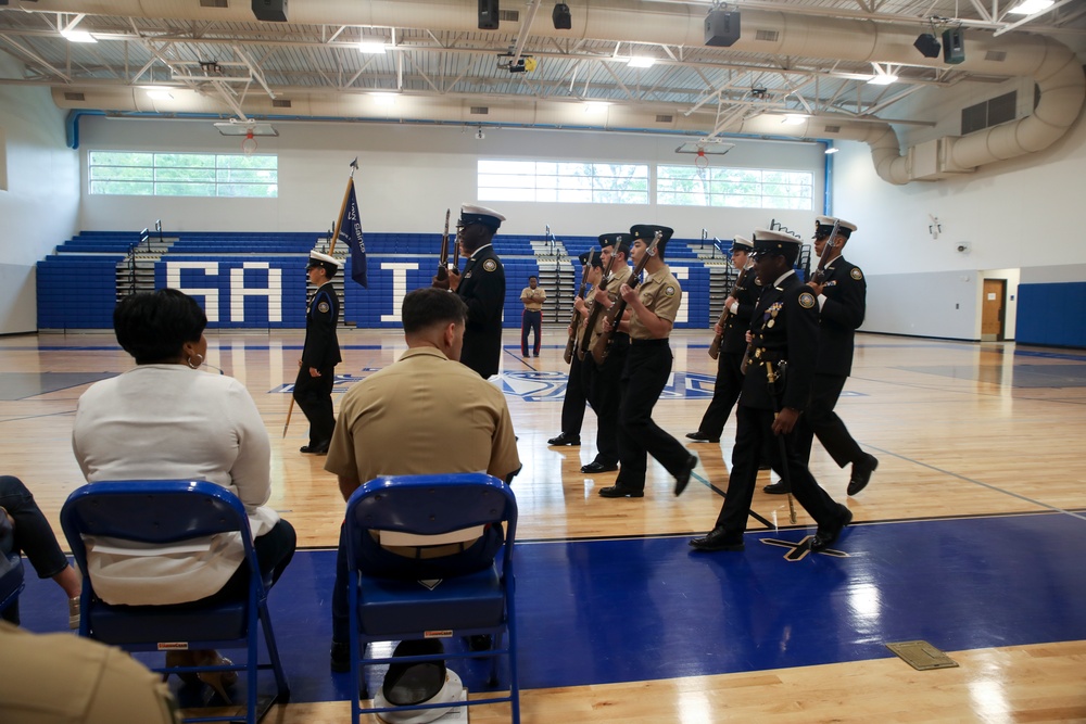 Baton Rouge Marines inspect cadets at West Feliciana High School NJROTC 2023 Annual Military Inspection
