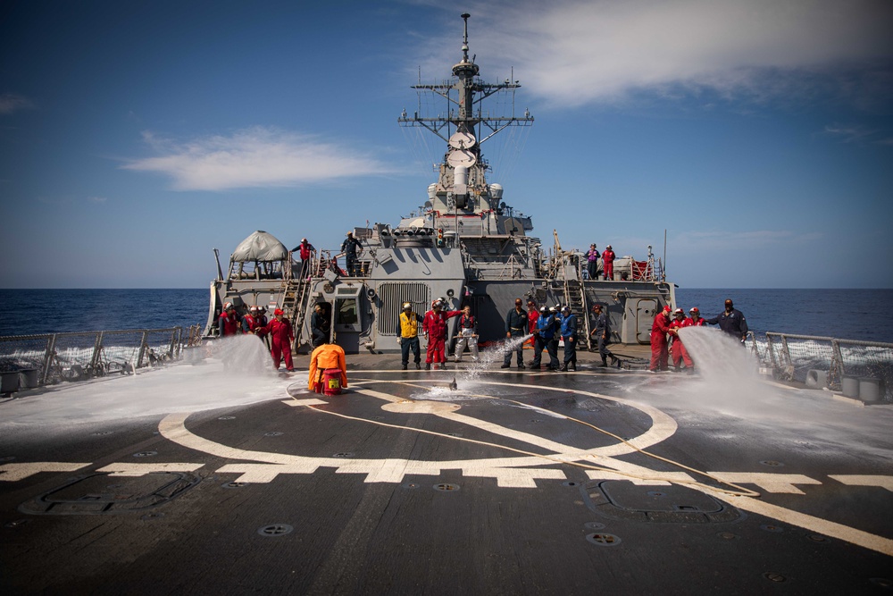 USS Carney (DDG 64) Conducts Crash and Salvage Drill