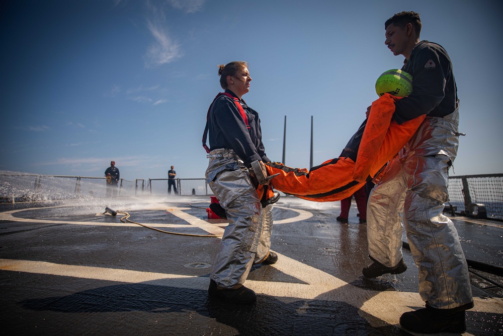 USS Carney (DDG 64) Conducts Crash and Salvage Drill