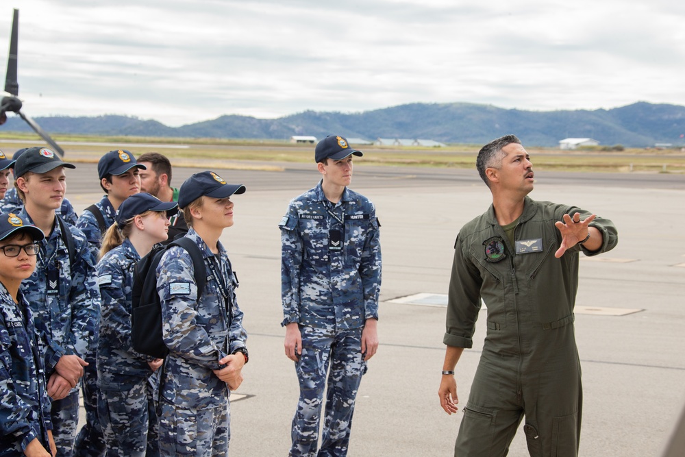 Australian Cadets get to interact with U.S. Marine MV-22B Osprey