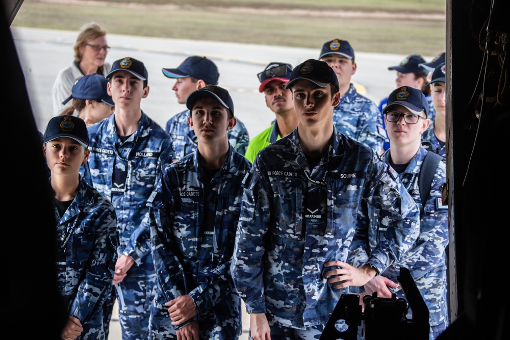 Australian Cadets get to interact with U.S. Marine MV-22B Osprey