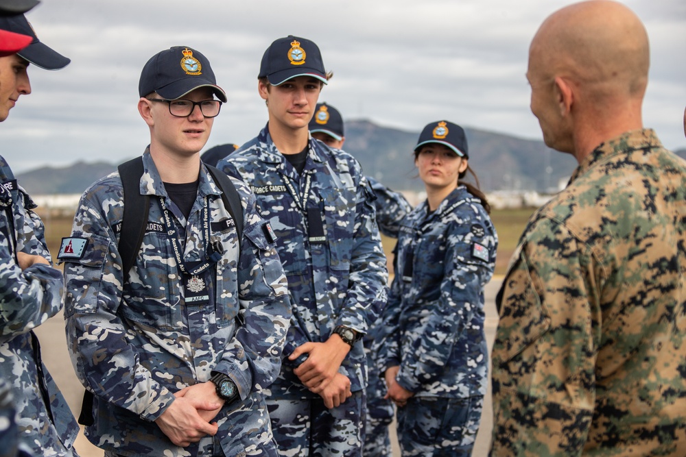 Australian Cadets get to interact with U.S. Marine MV-22B Osprey