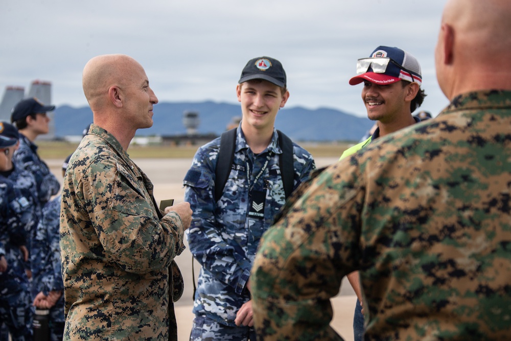 Australian Cadets get to interact with U.S. Marine MV-22B Osprey