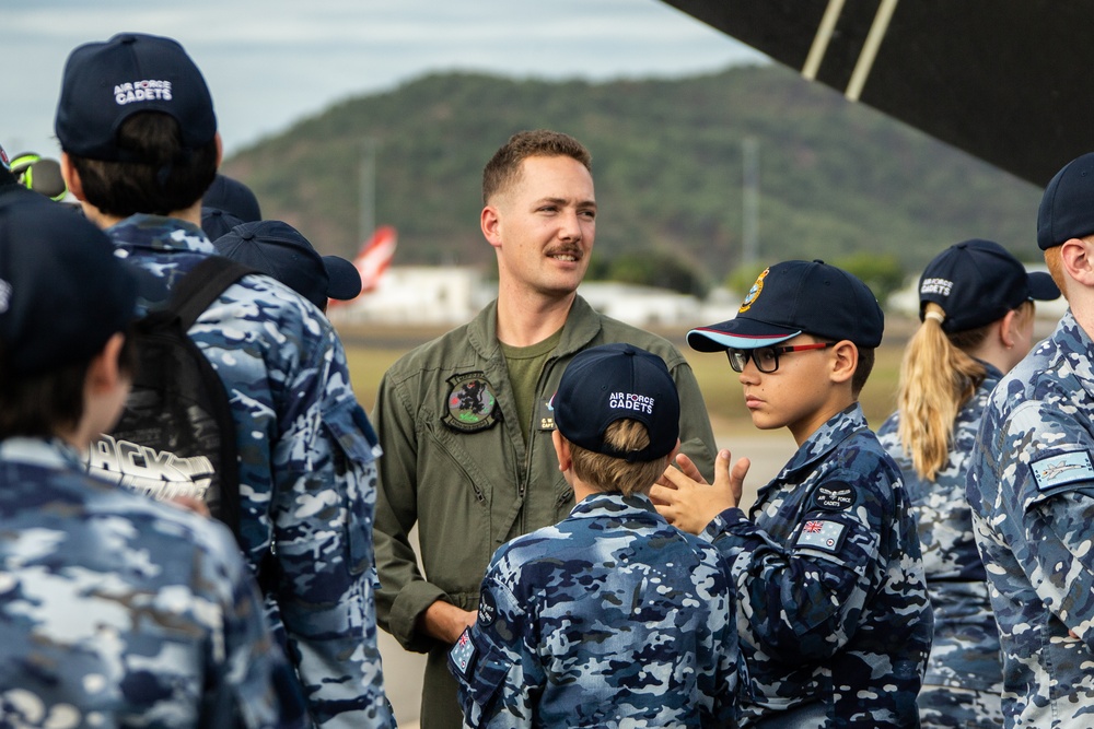 Australian Cadets get to interact with U.S. Marine MV-22B Osprey