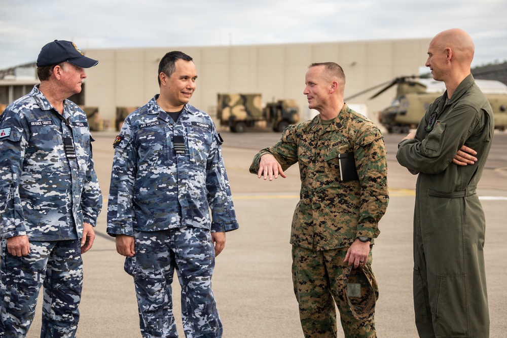 Australian Cadets get to interact with U.S. Marine MV-22B Osprey