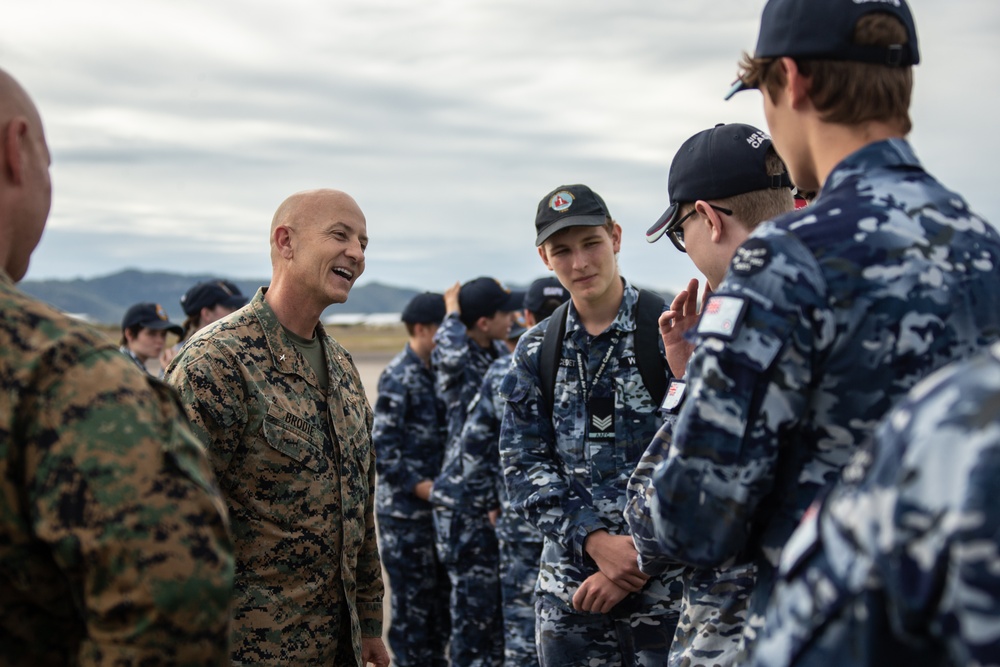 Australian Cadets get to interact with U.S. Marine MV-22B Osprey