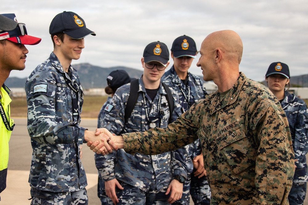 Australian Cadets get to interact with U.S. Marine MV-22B Osprey