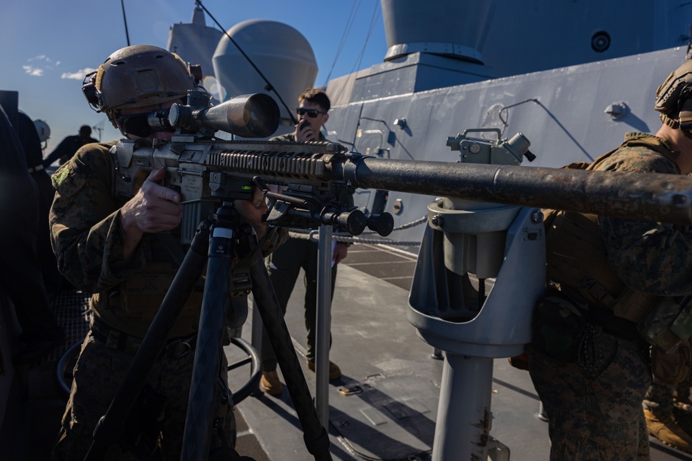 BLT 2/1 Snipers Provide Support During a VBSS