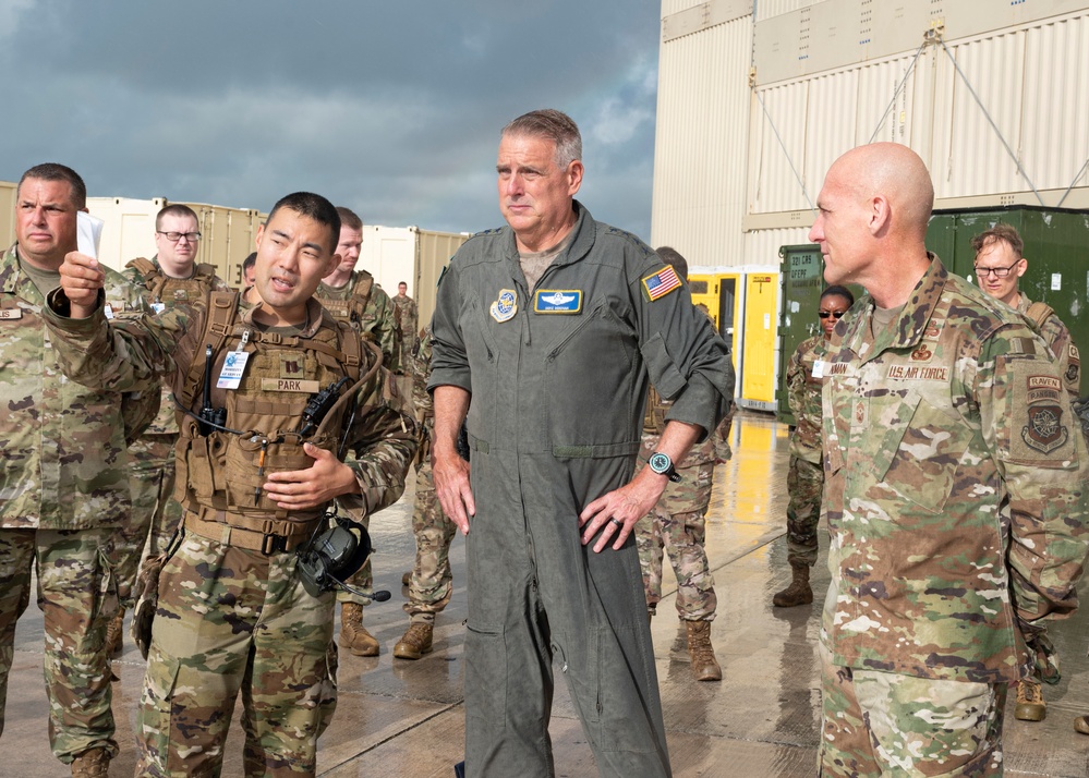 Gen Mike Minihan meets with 621st Contingency Response Group during Mobility Guardian 23