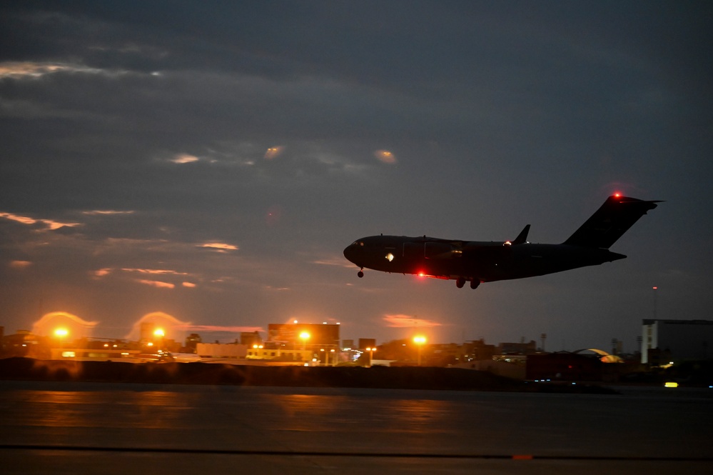 Reserve aircrew transports firetruck for Patriot Fury